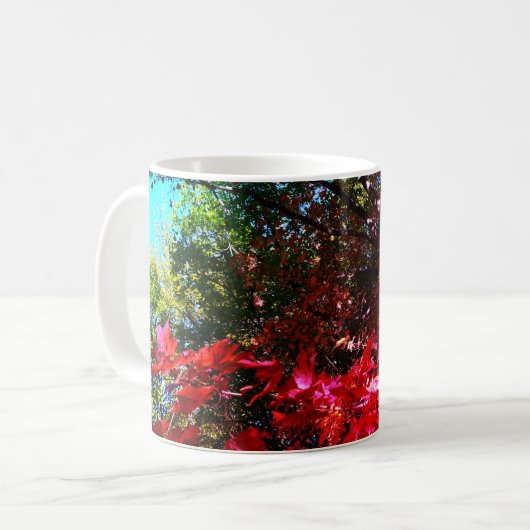 Elegante Rosa Blätter für Herbstbäume Kaffeetasse (Vorderseite Links)