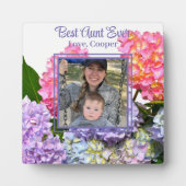 Elegante, rosa, blau-gelb-grüne Hydrangeas Fotoplatte (Vorderseite)