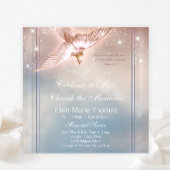 Elegante rosa blaue Taube in Love Memory Memorial Einladung