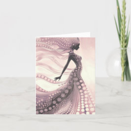 Elegante rosa Blubble Lady Blank Card Feiertagskarte