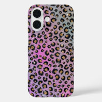 Elegante Rosa Blue Gold Glitzer Black Leopard Prin
