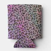 Elegante Rosa Blue Gold Glitzer Black Leopard Prin Dosenkühler (Rückseite)