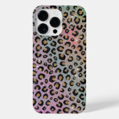 Elegante Rosa Blue Gold Glitzer Black Leopard Prin iPhone Hülle (Rückseite)