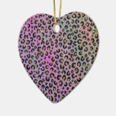Elegante Rosa Blue Gold Glitzer Black Leopard Prin Keramik Ornament (Links)
