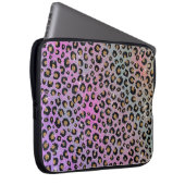 Elegante Rosa Blue Gold Glitzer Black Leopard Prin Laptopschutzhülle (Vorne Rechts)