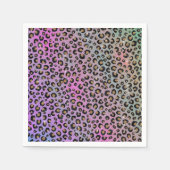 Elegante Rosa Blue Gold Glitzer Black Leopard Prin Serviette (Vorderseite)