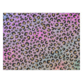 Elegante Rosa Blue Gold Glitzer Black Leopard Prin Tischdecke (Vorderseite (Horizontal))