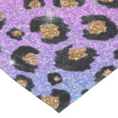 Elegante Rosa Blue Gold Glitzer Black Leopard Prin Tischdecke (Schrägansicht)