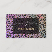 Elegante Rosa Blue Gold Glitzer Black Leopard Prin Visitenkarte (Vorderseite)