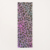 Elegante Rosa Blue Gold Glitzer Black Leopard Prin Yogamatte (Vorderseite)