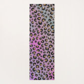 Elegante Rosa Blue Gold Glitzer Black Leopard Prin Yogamatte (Rückseite)