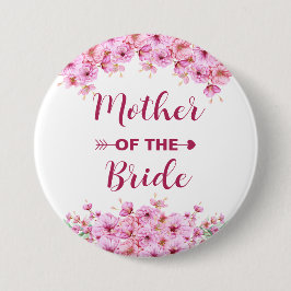 Elegante, rosa, blühende Mutter der Braut Button