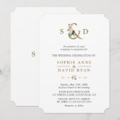 Elegante Rosa Blume Ampere und Hochzeit Einladung (Vorne/Hinten)