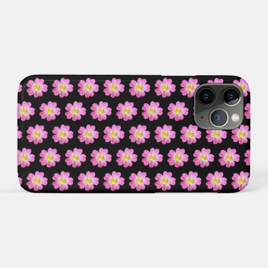 Elegante rosa Blume auf schwarz Case-Mate iPhone Hülle (Rückseite (Horizontal))