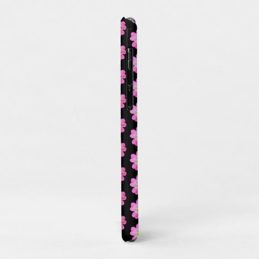 Elegante rosa Blume auf schwarz Case-Mate iPhone Hülle (Hinten/Links)