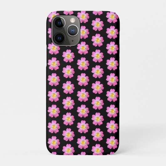Elegante rosa Blume auf schwarz Case-Mate iPhone Hülle (Rückseite)