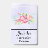 Elegante Rosa Blume Ausweis (Rückseite)