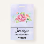 Elegante Rosa Blume Ausweis (Vorderseite)