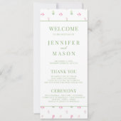 Elegante, rosa Blume Blooms Hochzeitsprogramme (Vorderseite)