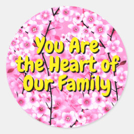 Elegante rosa Blume | Blumenklammern Runder Aufkleber