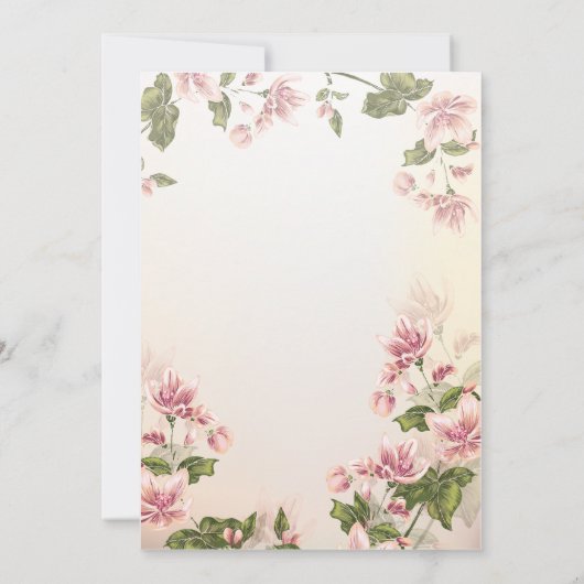 Elegante rosa Blume Blumenzwiebeln Einladung (Rückseite)