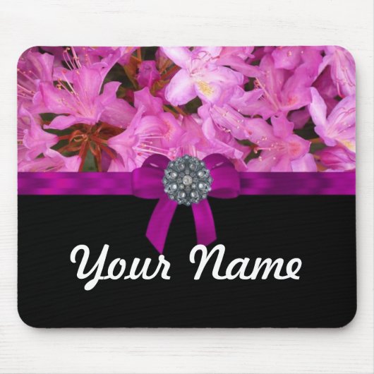 Elegante rosa Blume & Bogen Mousepad (Vorne)