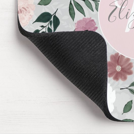 Elegante Rosa Blume Botanisches Design Mousepad (Ecke)