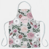 Elegante Rosa Blume Botanisches Design Schürze (Vorderseite)
