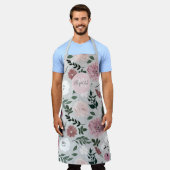 Elegante Rosa Blume Botanisches Design Schürze (Getragen)