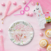 Elegante Rosa Blume Bouquet Special Pappteller (Party)