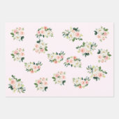Elegante rosa Blume Bouquets Wrapping Paper Sheets Geschenkpapier Set (Vorderseite 3)
