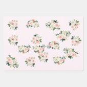 Elegante rosa Blume Bouquets Wrapping Paper Sheets Geschenkpapier Set (Vorderseite 2)