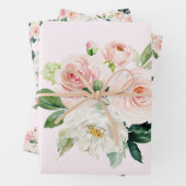 Elegante rosa Blume Bouquets Wrapping Paper Sheets Geschenkpapier Set (Beispiel)