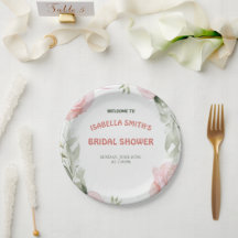 Elegante Rosa Blume Brautdusche Einladung