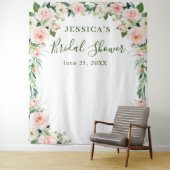 Elegante Rosa Blume Brautparty Hintergrund Wandteppich (Beispiel)