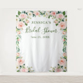 Elegante Rosa Blume Brautparty Hintergrund Wandteppich (Vorderseite)