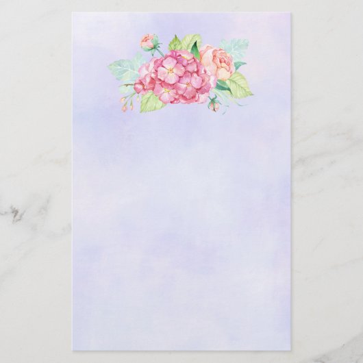 Elegante Rosa Blume Briefpapier (Vorderseite)
