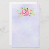 Elegante Rosa Blume Briefpapier (Vorne/Hinten)