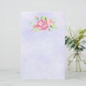 Elegante Rosa Blume Briefpapier (Stehend Vorderseite)