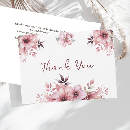 Elegante rosa Blume Danke Brautparty