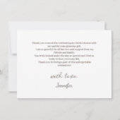 Elegante rosa Blume Danke Brautparty (Rückseite)