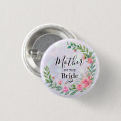 Elegante Rosa Blume Danke für Ihre Hochzeit Button (Vorne & Hinten)