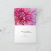 Elegante rosa Blume Dankeskarte (Innenseite)