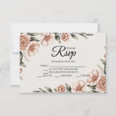 Elegante rosa Blume Designer RSVP Cards Karte (Vorderseite)