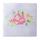 Elegante Rosa Blume Fliese (Vorderseite)