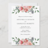 Elegante Rosa Blume Foto UAWG Wedding Einladung (Vorderseite)