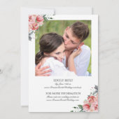 Elegante Rosa Blume Foto UAWG Wedding Einladung (Rückseite)