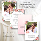 Elegante Rosa Blume Foto UAWG Wedding Einladung