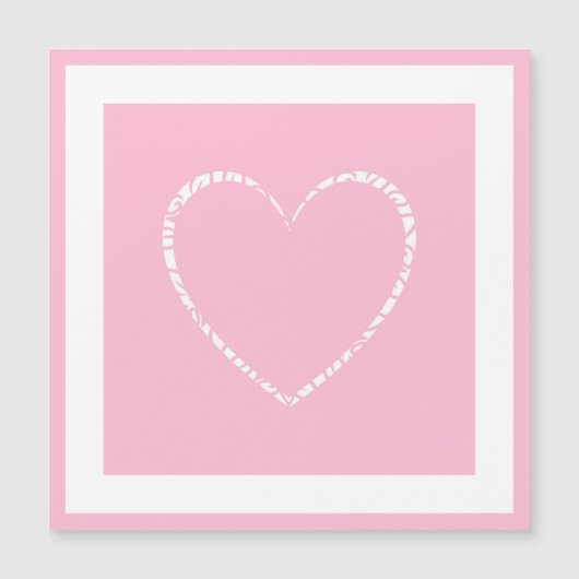 Elegante rosa Blume, Gerahmte Valentinerkarte Magnetkarte (Vorderseite)