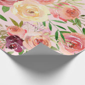 Elegante Rosa Blume Geschenkpapier (Ecke)